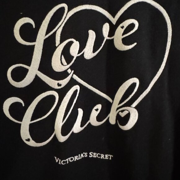 Victoria's Secret "Love Club" Black Pullover Hoodie Sz M - Picture 2 of 6